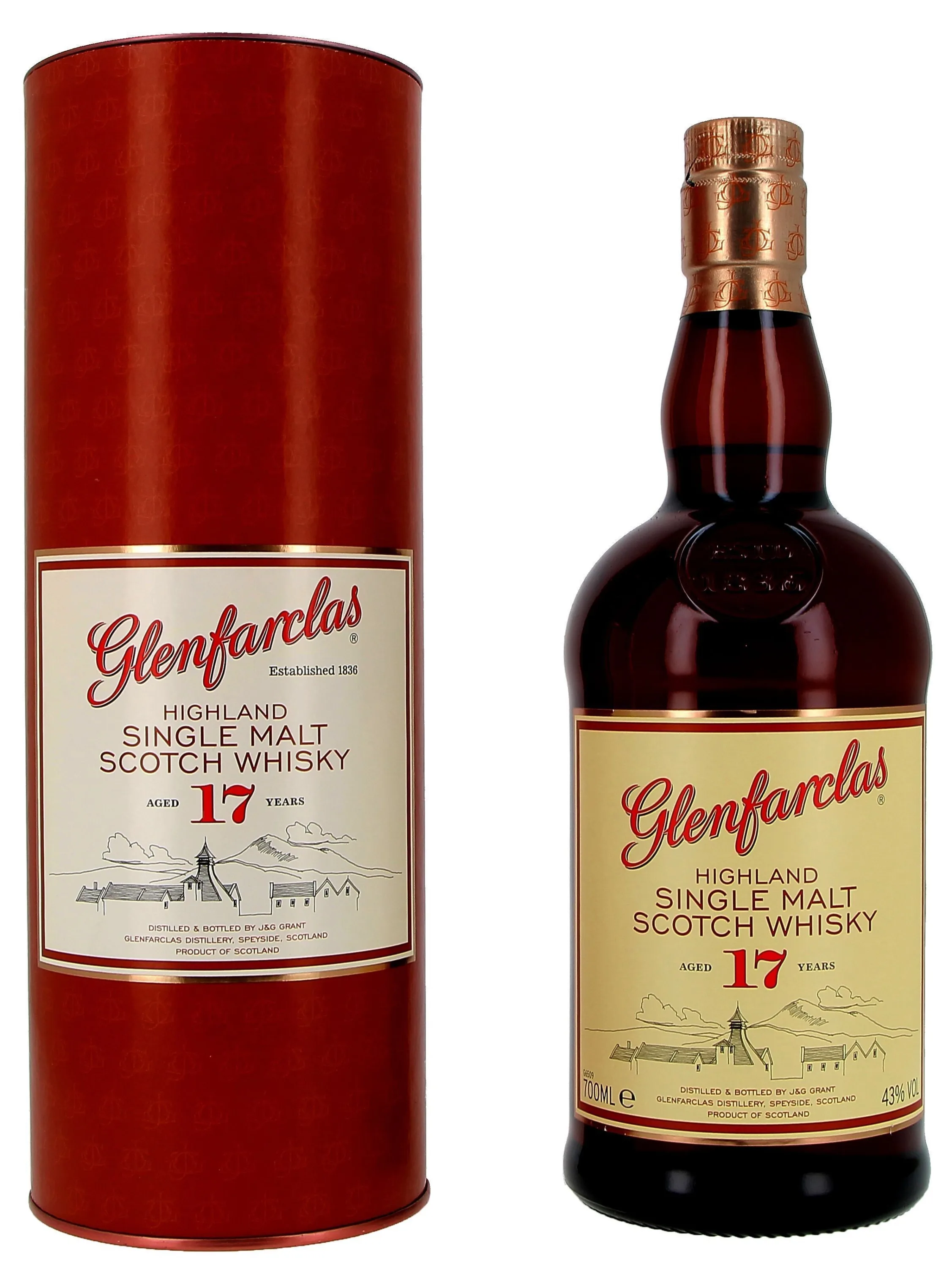 ウイスキー GLENFARCLAS 17 Виски Glenfarclas 17 Years, gift tube, 0.7 л купить в Москве по