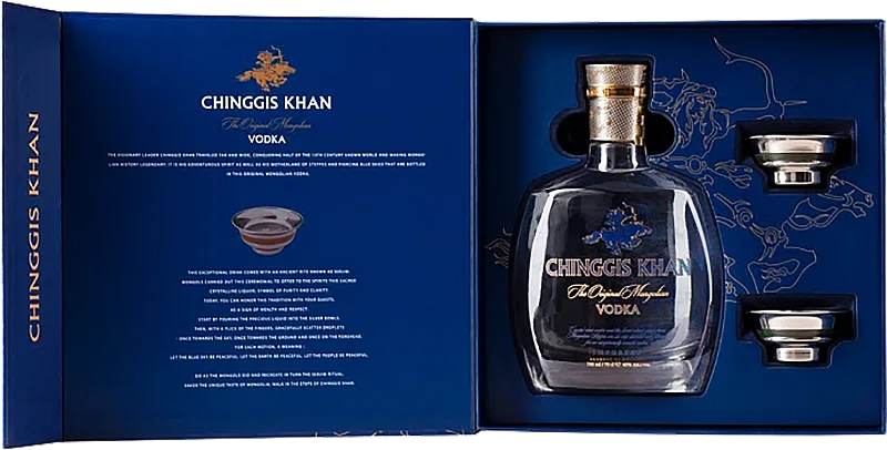 Водка Chinggis Khan, gift box with 2 bowls, 0.7 л купить в Москве