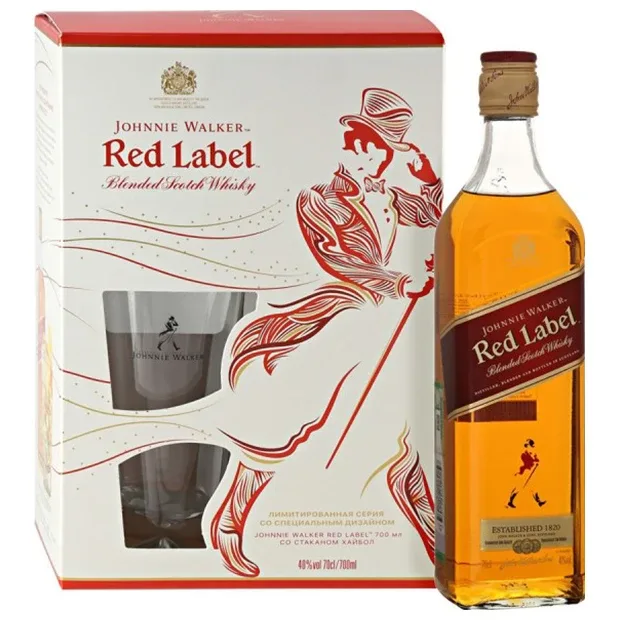 Виски Johnnie Walker Red Label, gift box with glass, 0.7 л купить