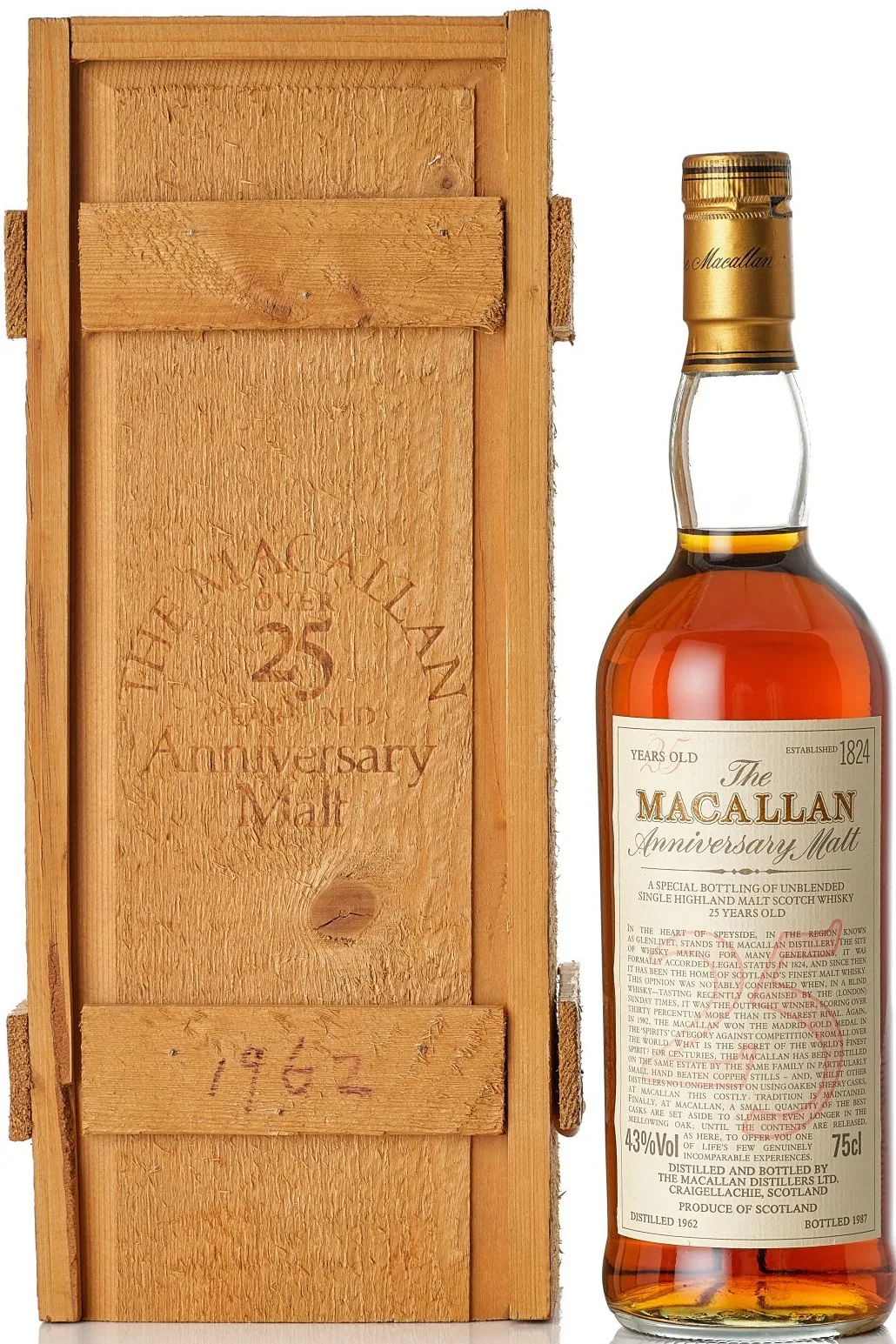 The Macallan 25 2024年　3本セット Виски Macallan 25 Years Old Anniversary Malt, wooden box, 1962